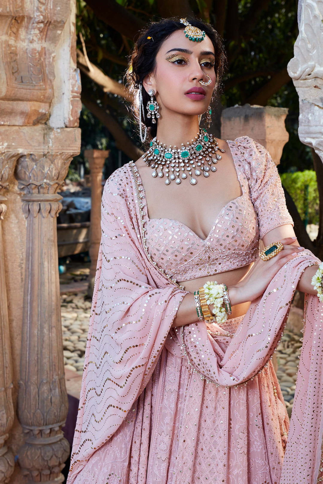 Premium Blush Pink Ethnic Lehenga for Women