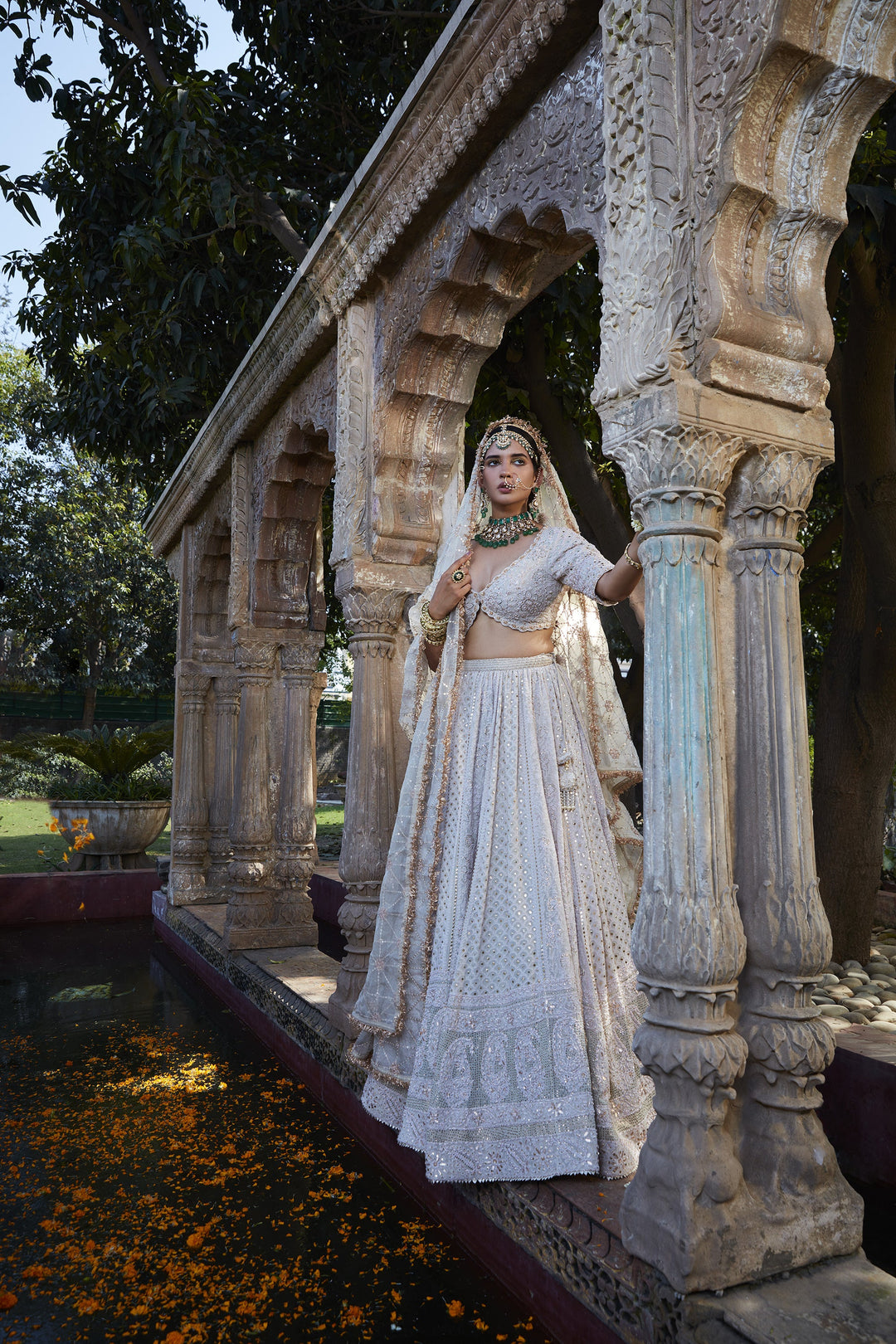 Women’s Ivory Bridal Lehenga Set Stylish Wedding Outfit