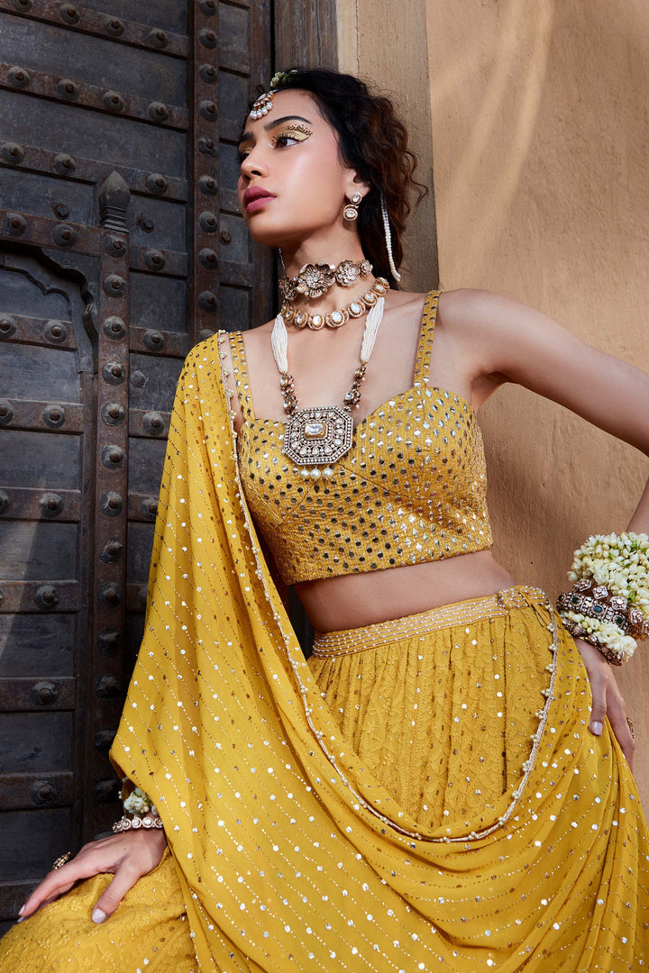 Designer Mustard Yellow Ethnic Lehenga for Women Premium Traditional Fashion