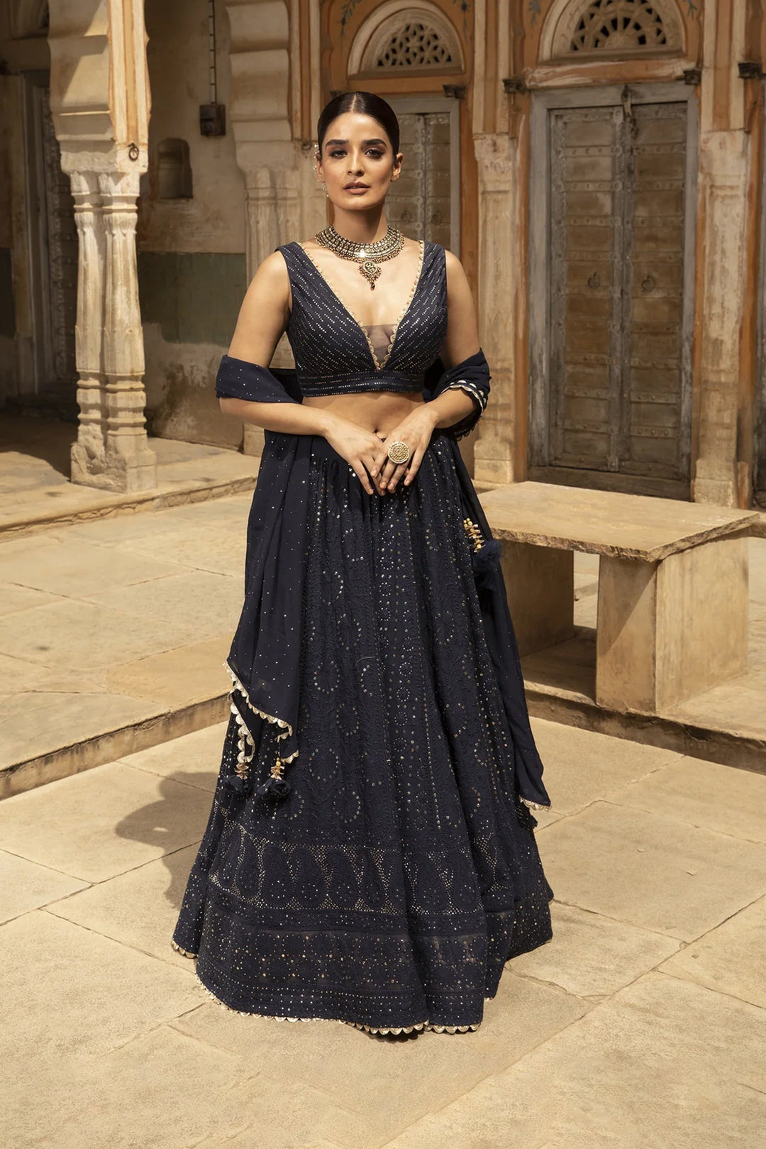 Designer Navy Blue Ethnic Lehenga for Women Premium Traditional Fashion
