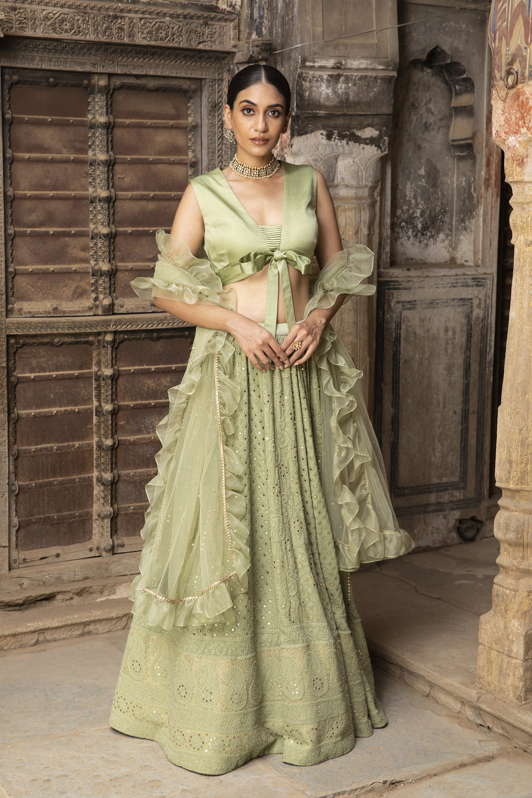 Designer Green Ethnic Lehenga for Women Premium Traditional Fashion