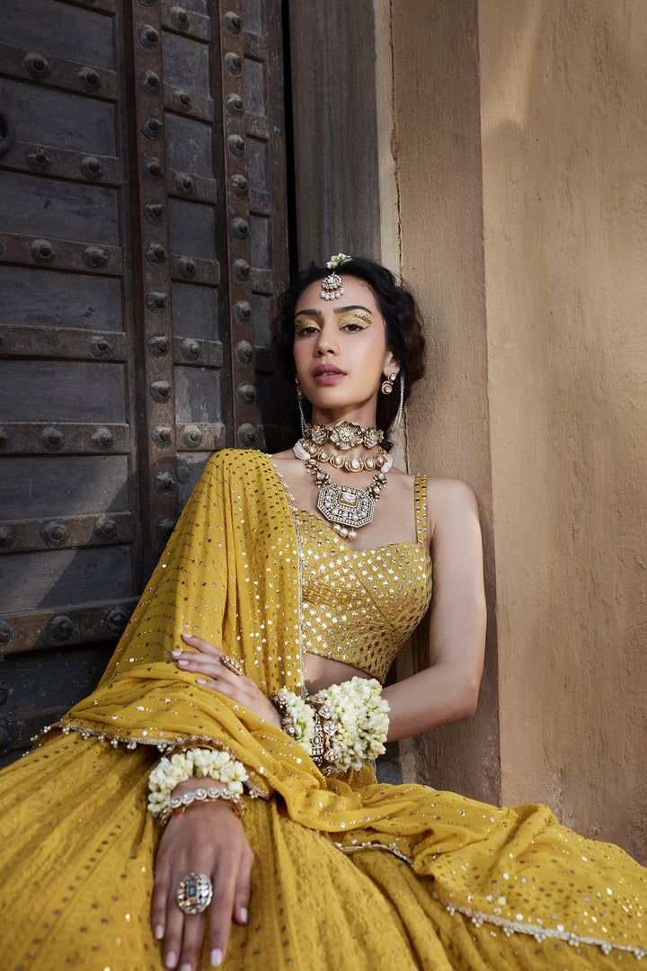 Designer Mustard Yellow Ethnic Lehenga for Women Premium Traditional Fashion