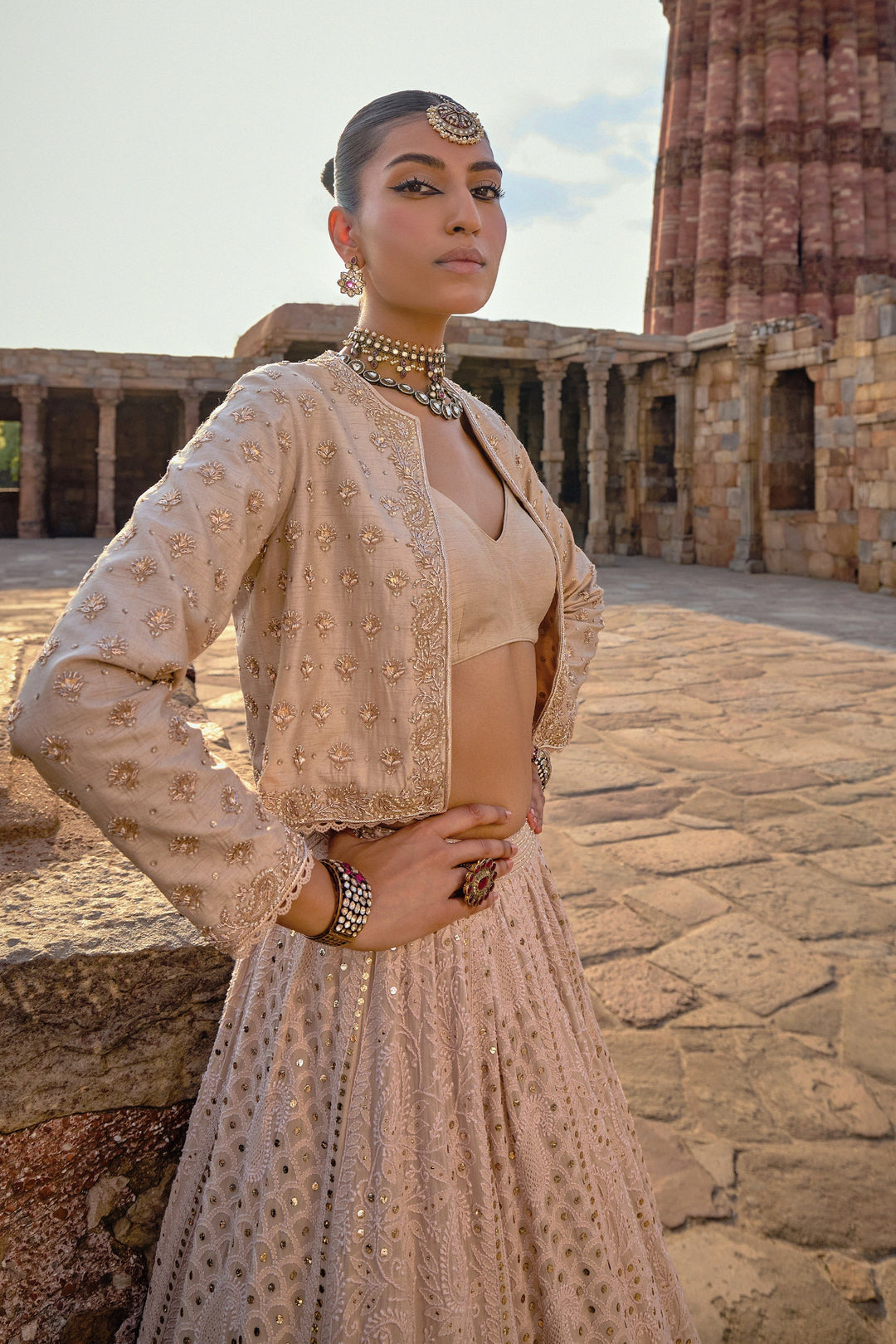 Women’s Elegant Ivory Traditional Outfit Luxury Festive Collection
