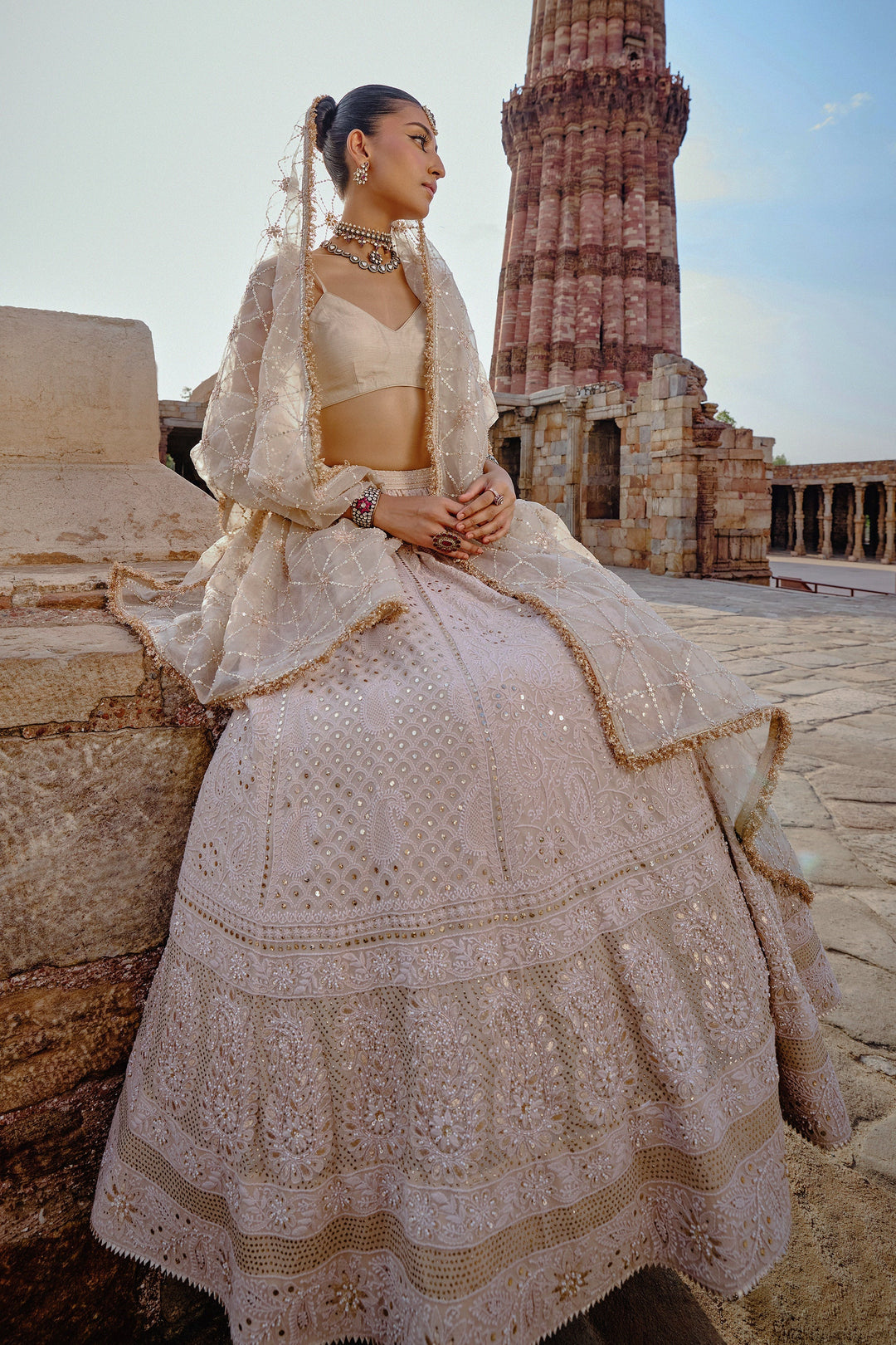 Women’s Elegant Ivory Traditional Outfit Luxury Festive Collection