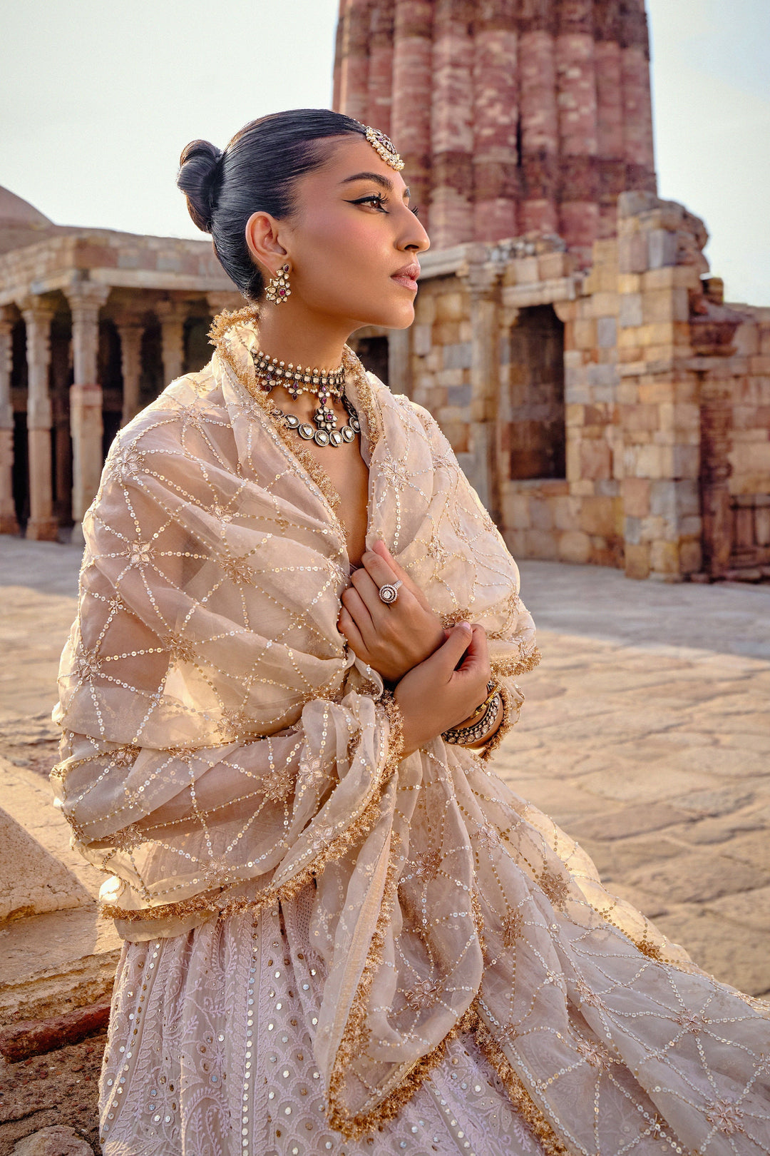 Women’s Elegant Ivory Traditional Outfit Luxury Festive Collection