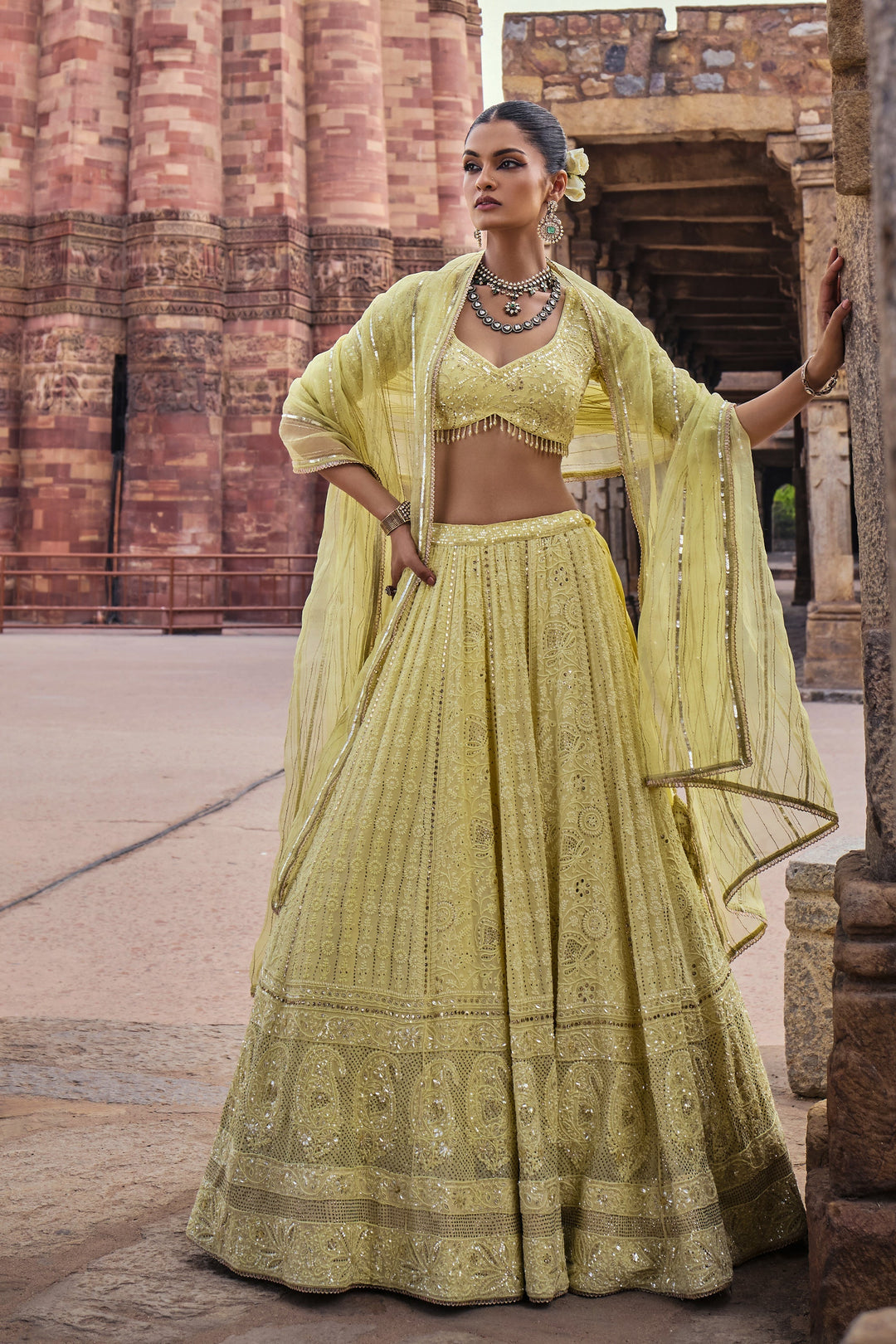 Women’s Pastel Green Bridal Lehenga Set Stylish Wedding Outfit