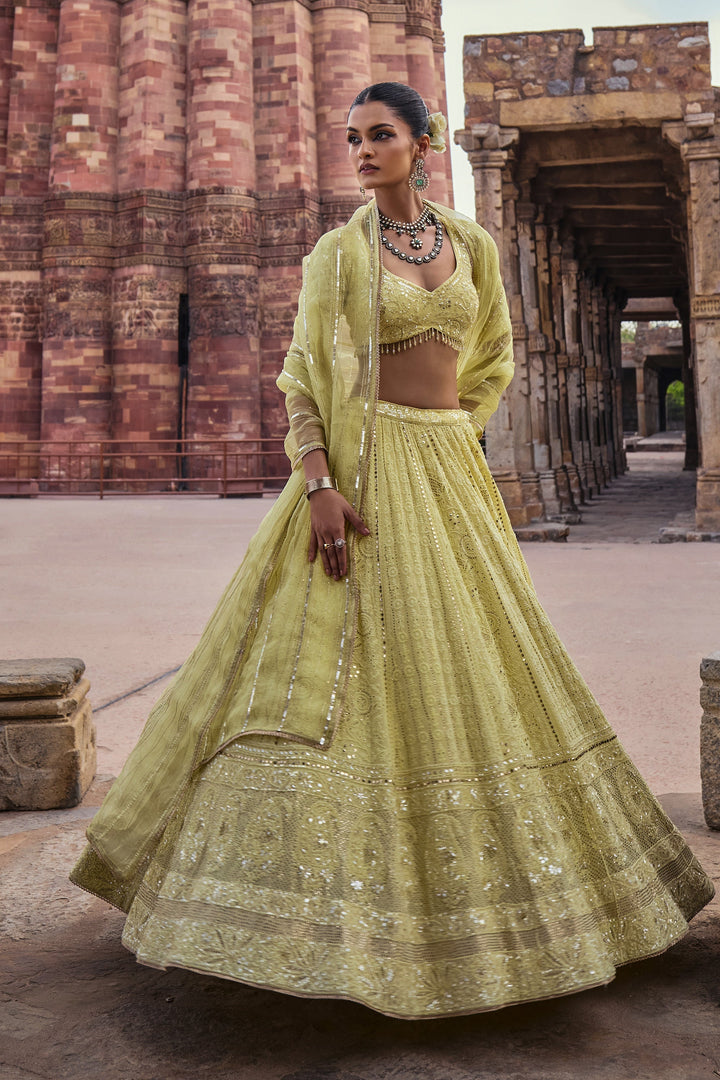 Women’s Pastel Green Bridal Lehenga Set Stylish Wedding Outfit