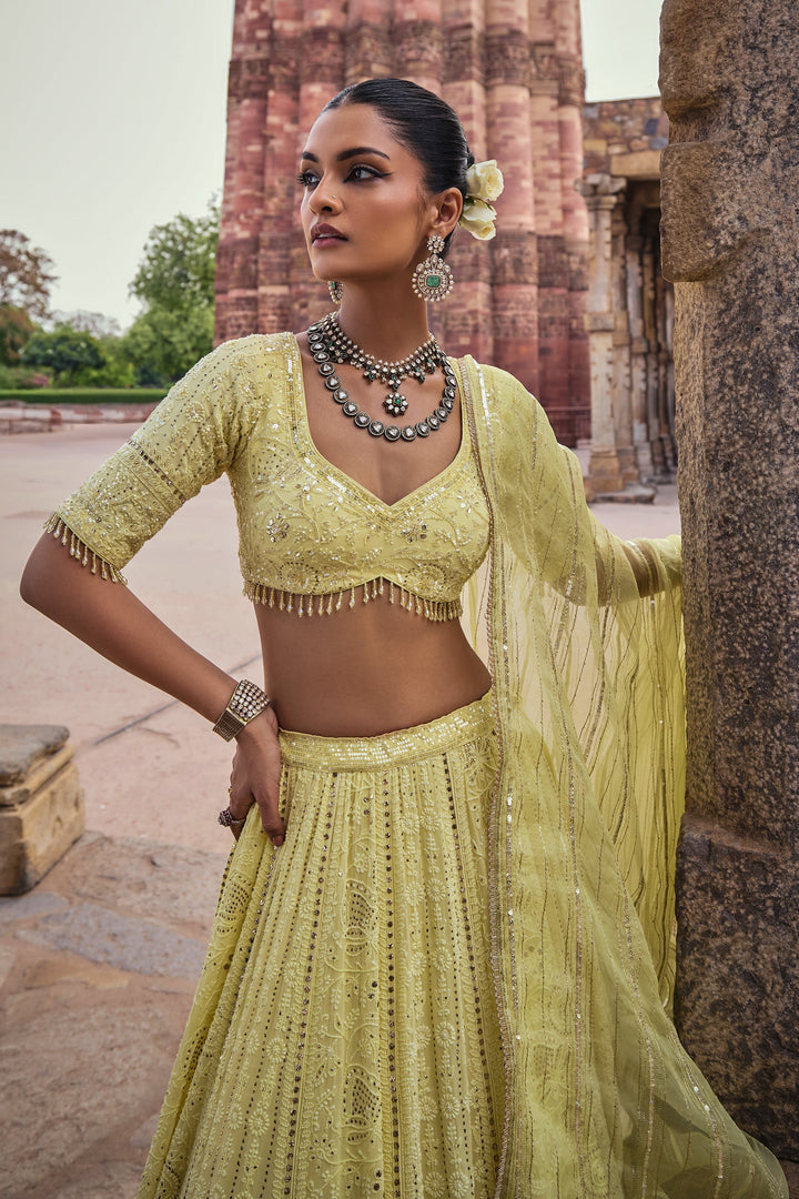 Women’s Pastel Green Bridal Lehenga Set Stylish Wedding Outfit