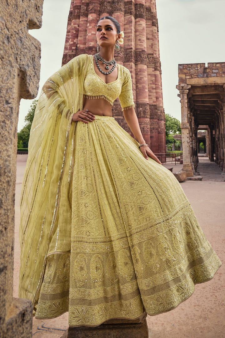 Women’s Pastel Green Bridal Lehenga Set Stylish Wedding Outfit