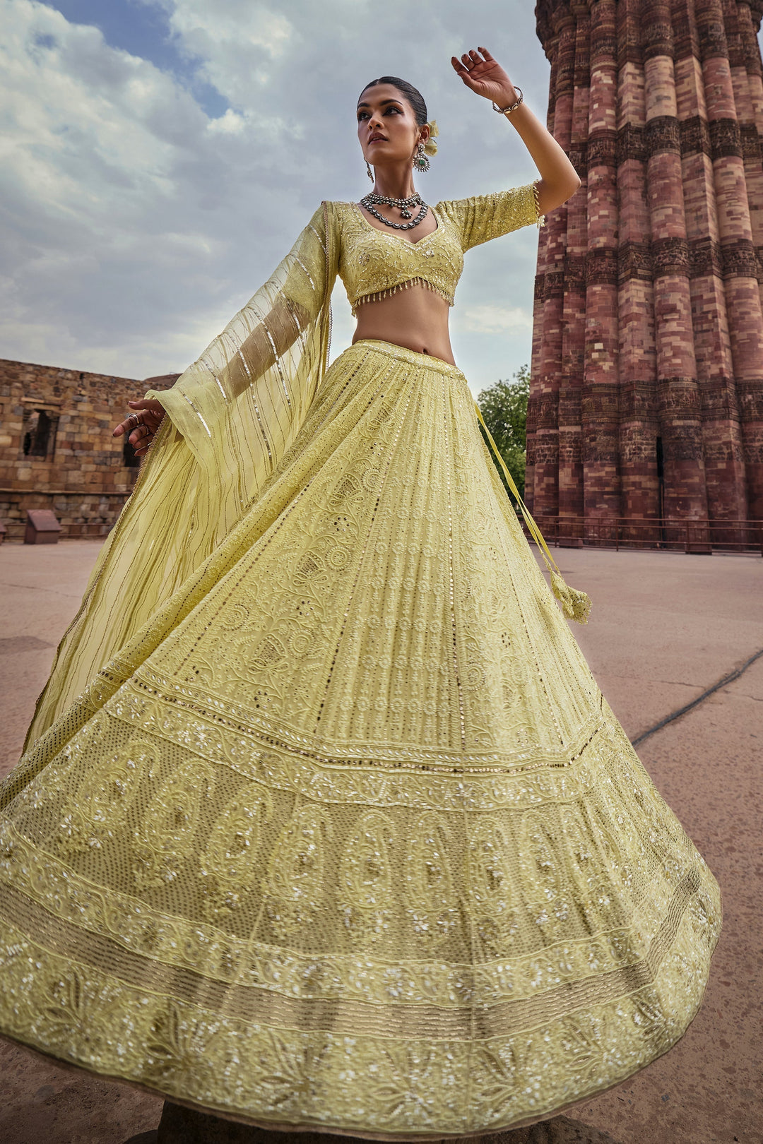 Women’s Pastel Green Bridal Lehenga Set Stylish Wedding Outfit