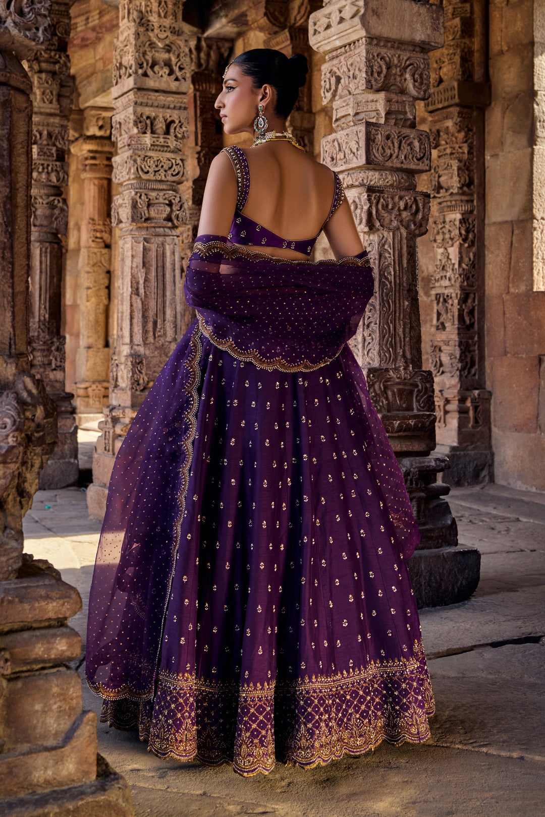 Stylish Purple Wedding Lehenga for Women