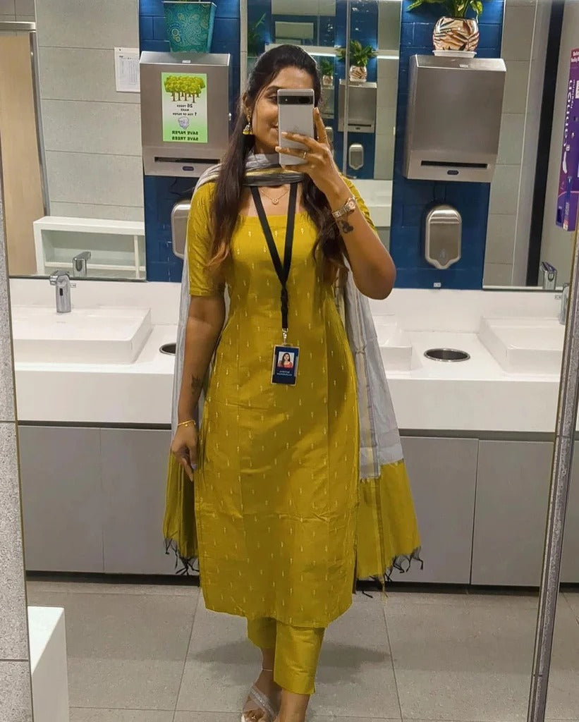 Elegant Mustard Yellow Kurta Set for Women Premium Ethnic Wear