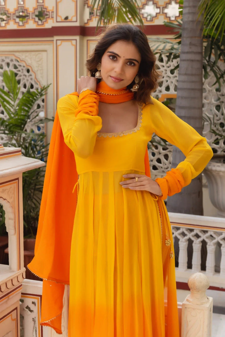 Beautiful Yellow Ethnic Wear Gown for Special Occasions