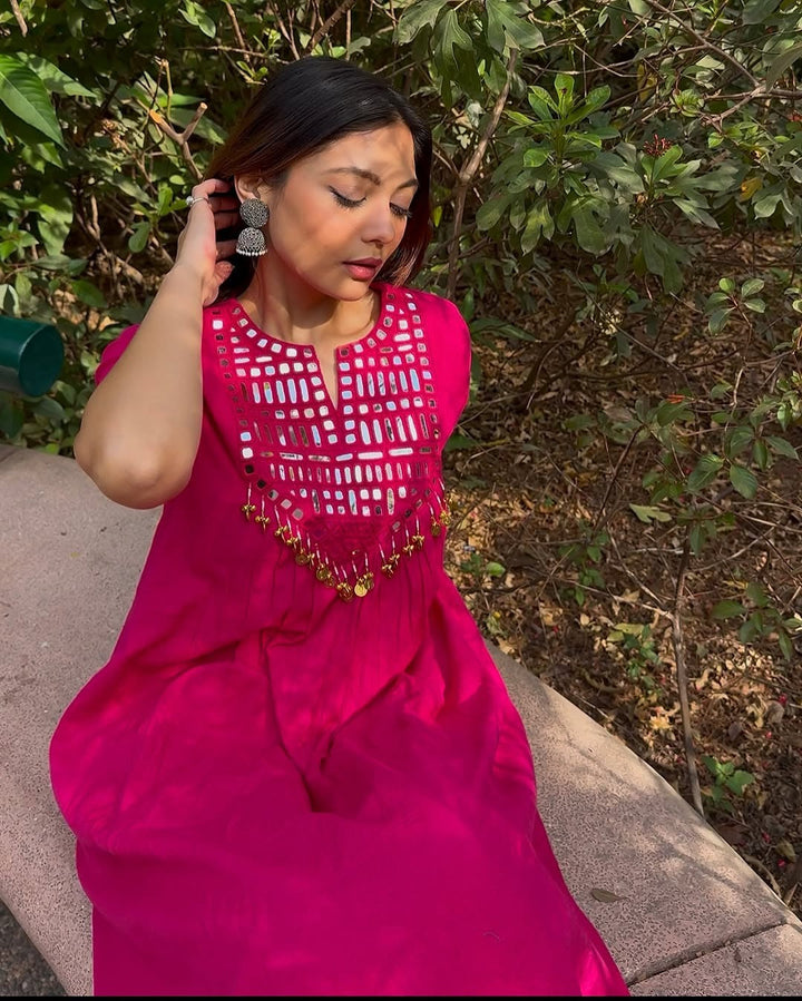 Stylish Pink Maxi Dress for Women Trendy Casual Outfit