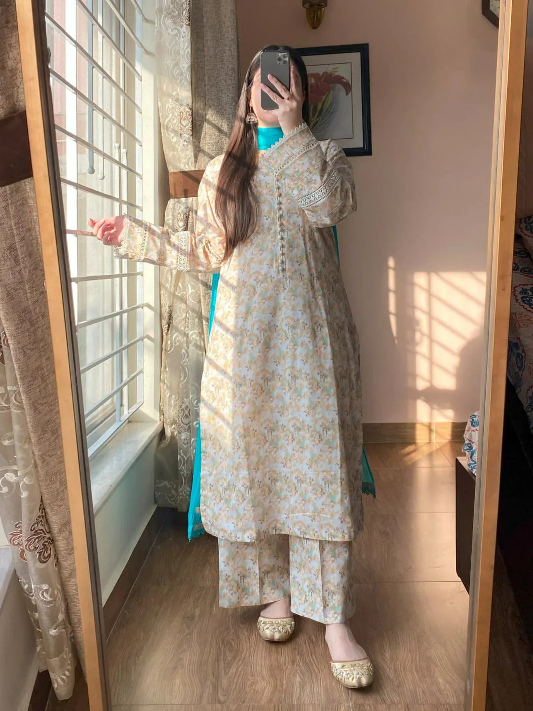 Elegant Floral Anarkali Suit Set for Women Party & Festive Wear