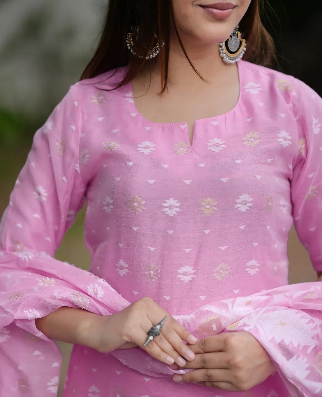 Stylish Baby Pink Ethnic Kurta Set for Women