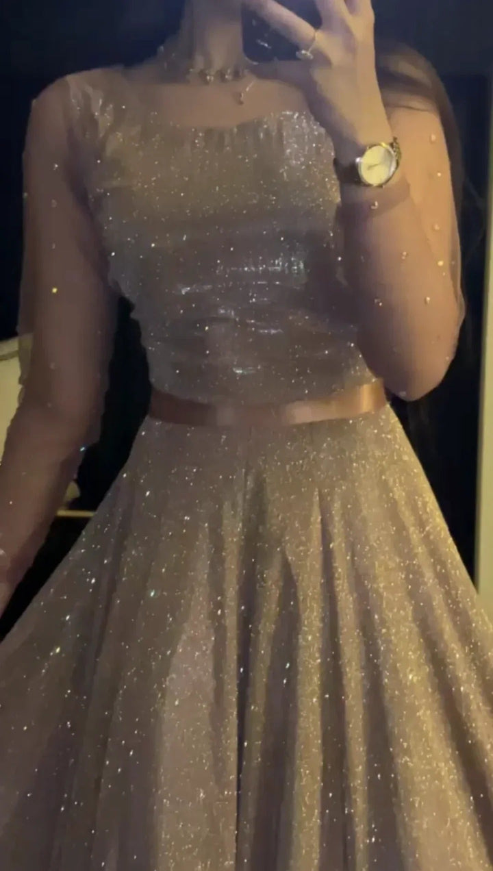 Premium Satin Anarkali Gown for Women Elegant Evening Party Outfit