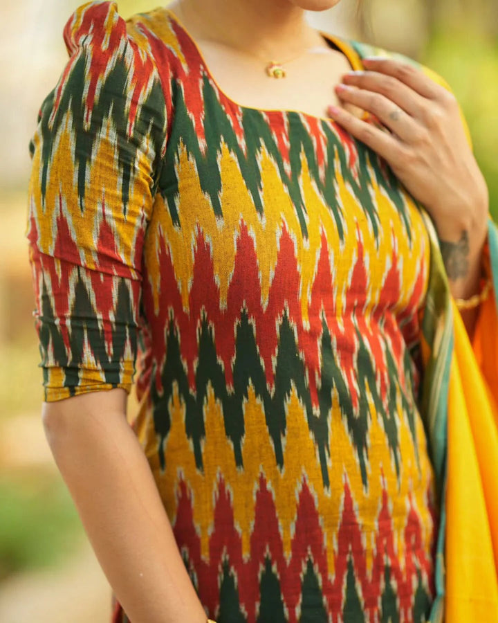 Women’s Multicolor Ethnic Dress Elegant Festive Outfit