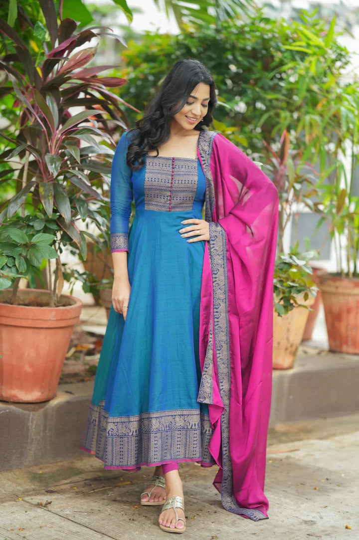 Premium Blue Kurti with Designer Dupatta Chic Ethnic Style