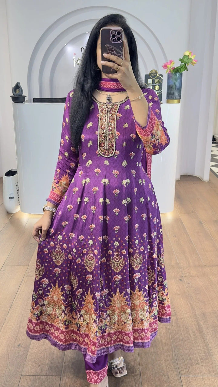 Elegant Purple Anarkali Suit for Women Premium Ethnic Wear