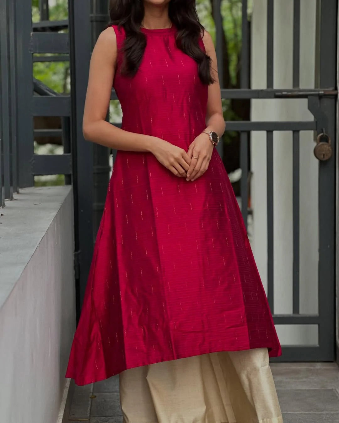 Premium Maroon Flared Kurta for Women Chic Indian Fashion