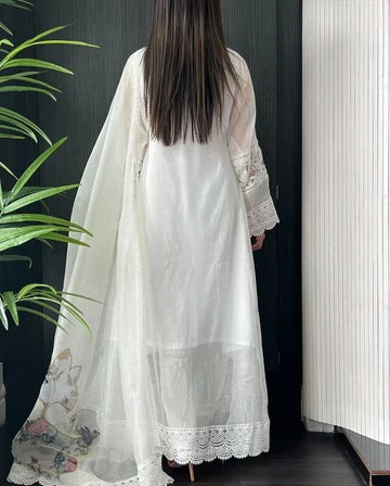 Beautiful White Anarkali Suit for Festive Wear