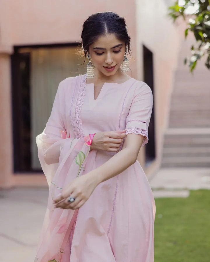 Designer Baby Pink Kurta Set Premium Women’s Collection