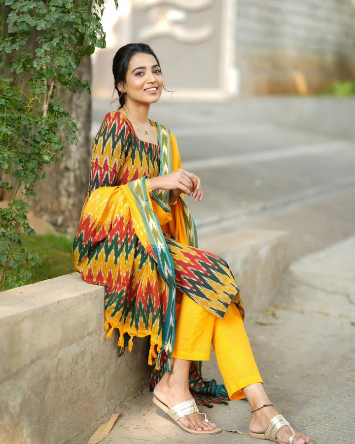 Women’s Multicolor Ethnic Dress Elegant Festive Outfit