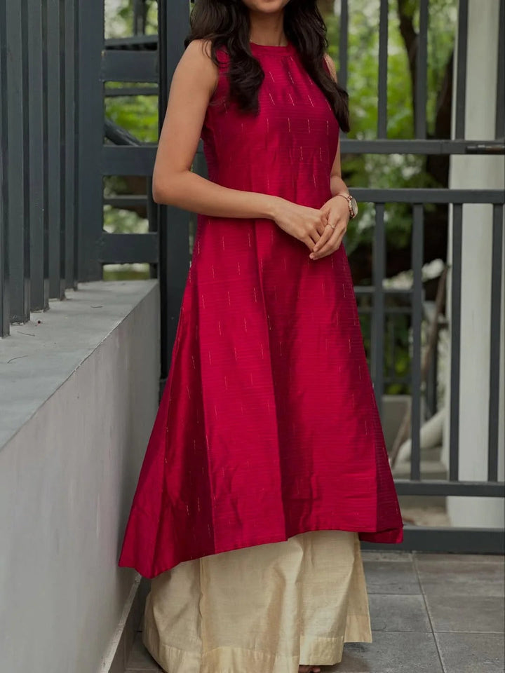 Premium Maroon Flared Kurta for Women Chic Indian Fashion