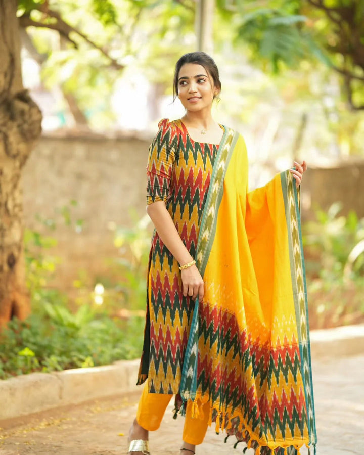 Women’s Multicolor Ethnic Dress Elegant Festive Outfit