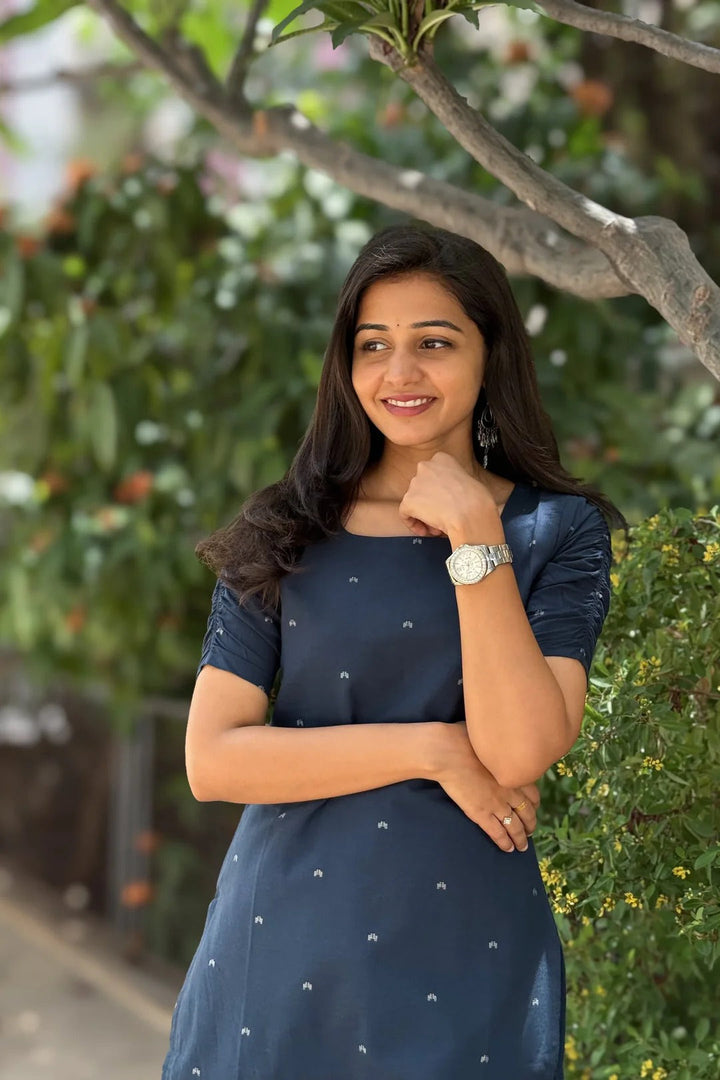 Elegant Navy Blue Kurta Set for Women Premium Ethnic Wear