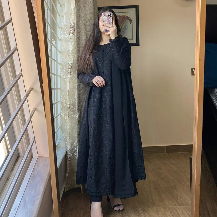 Elegant Black Anarkali Gown for Women
