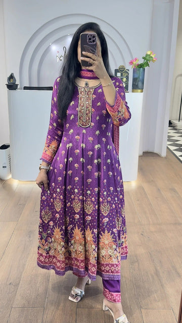 Elegant Purple Anarkali Suit for Women Premium Ethnic Wear