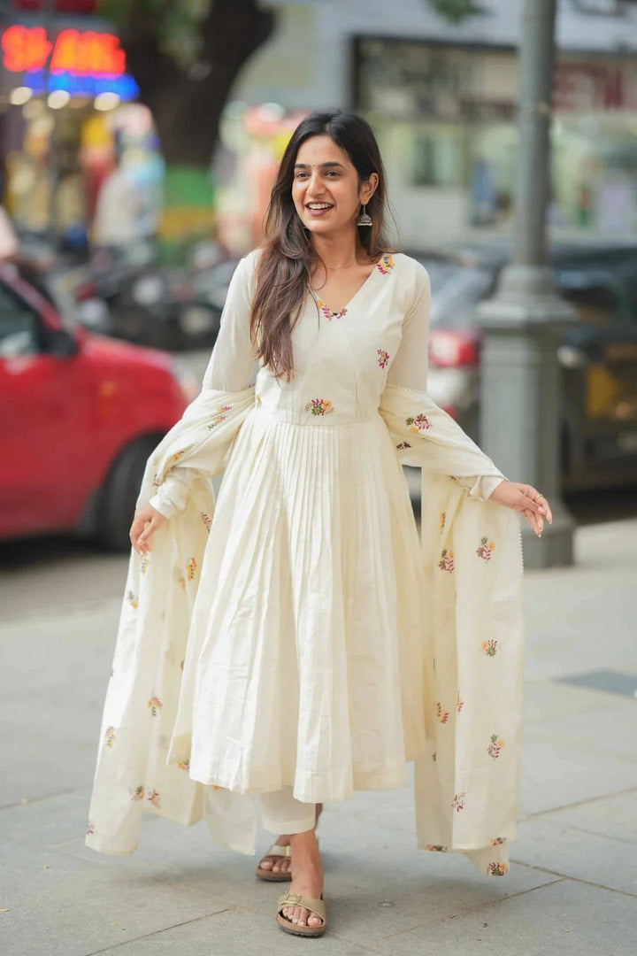 Elegant White Anarkali Dress for Women Premium Ethnic Wear
