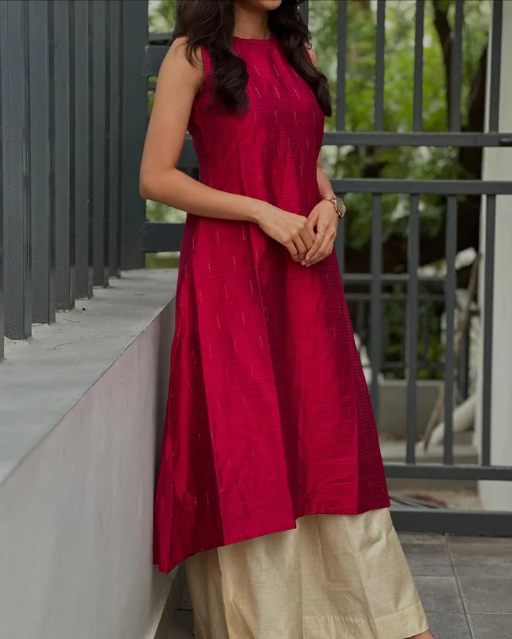 Premium Maroon Flared Kurta for Women Chic Indian Fashion