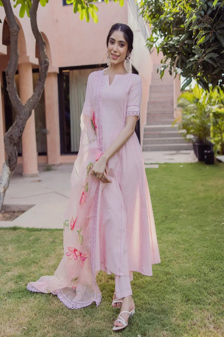 Designer Baby Pink Kurta Set Premium Women’s Collection