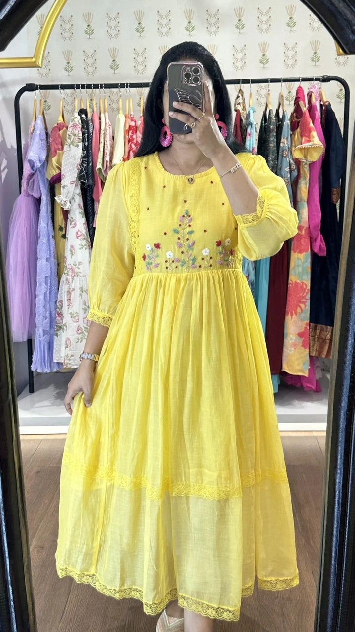 Elegant Yellow Anarkali Dress for Women Premium Ethnic Wear