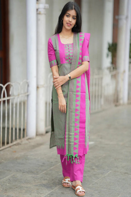 Elegant Grey & Pink Kurta Set for Women Premium Ethnic Wear