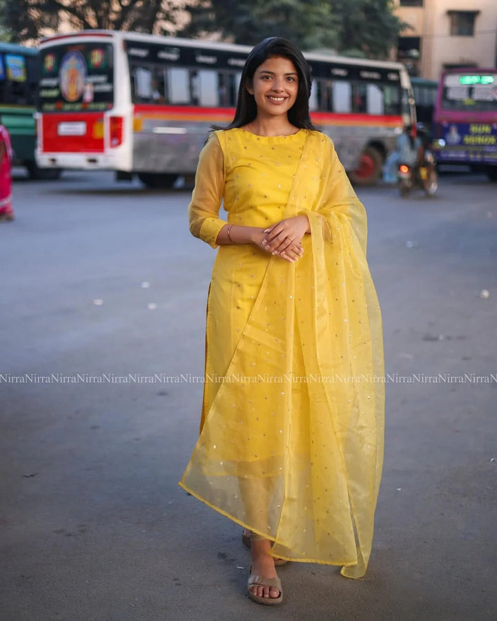 Women’s Mustard Yellow Ethnic Suit Set Stylish Traditional Outfit