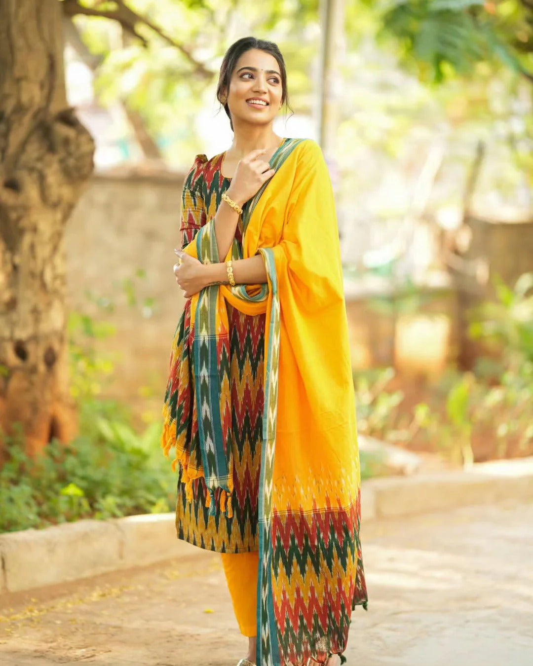 Women’s Multicolor Ethnic Dress Elegant Festive Outfit