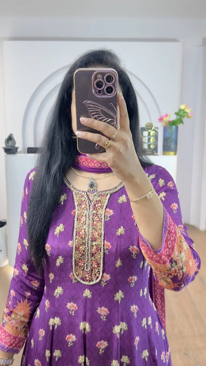 Elegant Purple Anarkali Suit for Women Premium Ethnic Wear