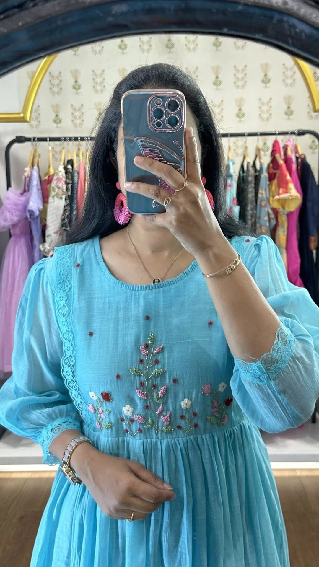 Elegant Sky Blue Anarkali Dress for Women Premium Ethnic Wear