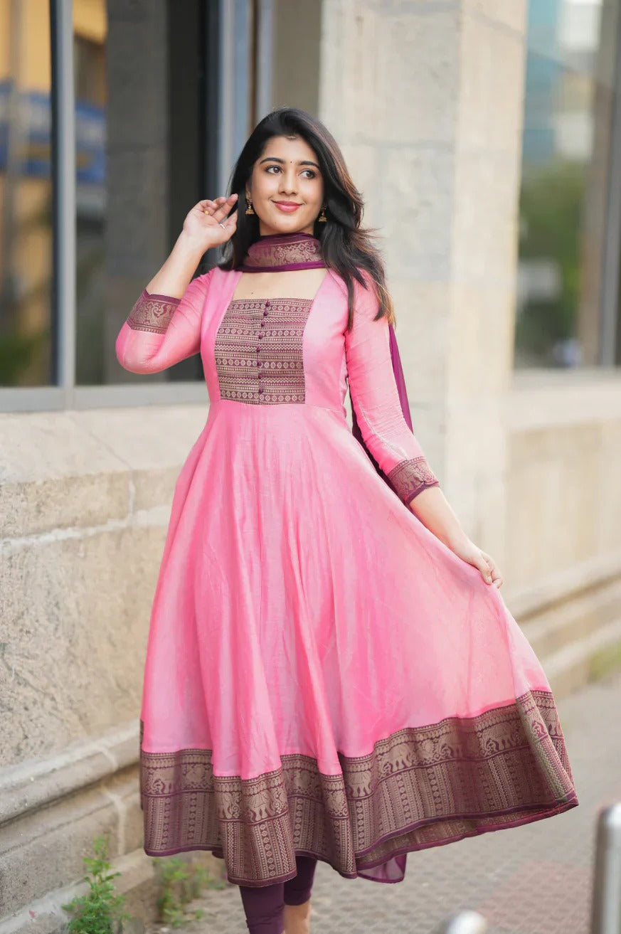 Elegant Pink Anarkali Dress for Women Premium Ethnic Wear