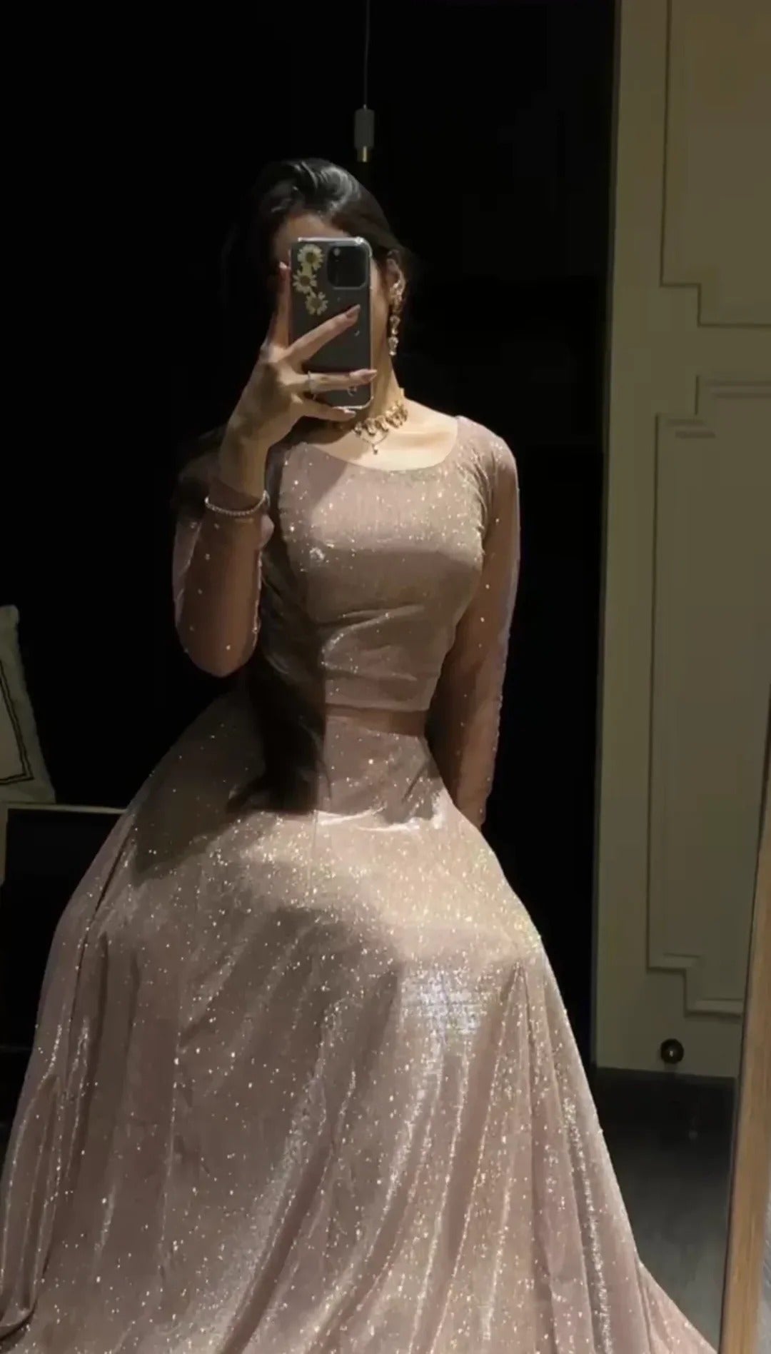 Premium Satin Anarkali Gown for Women Elegant Evening Party Outfit
