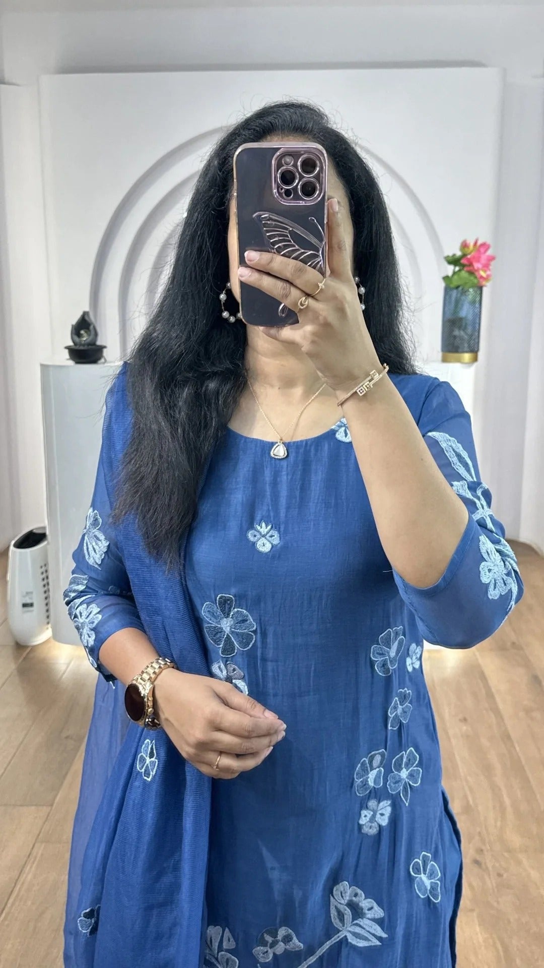 Premium Blue Straight Kurta Set Modern Indian Fashion