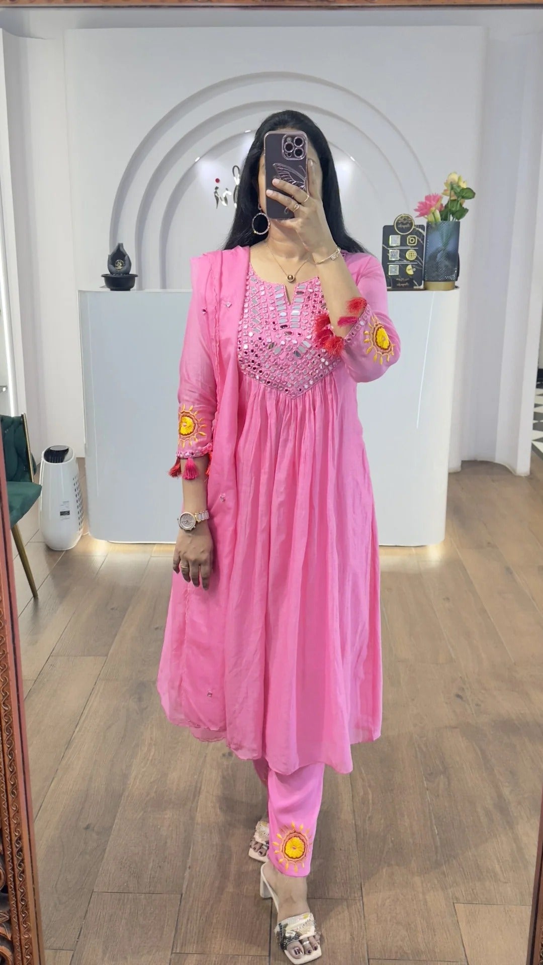 Elegant Pink Embroidered Kurta Set for Women Premium Ethnic Wear