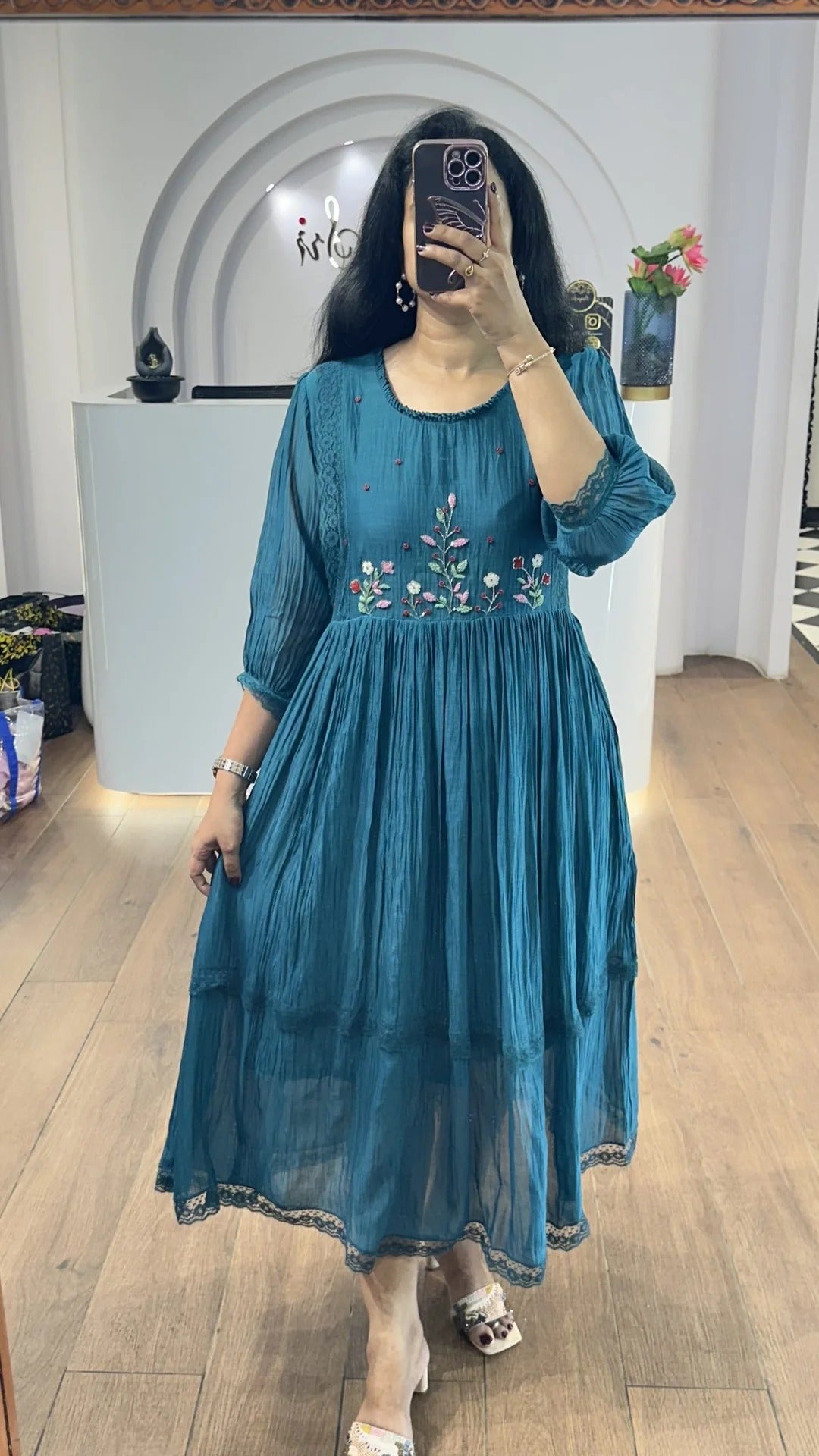 Elegant Teal Anarkali Dress for Women Premium Ethnic Wear