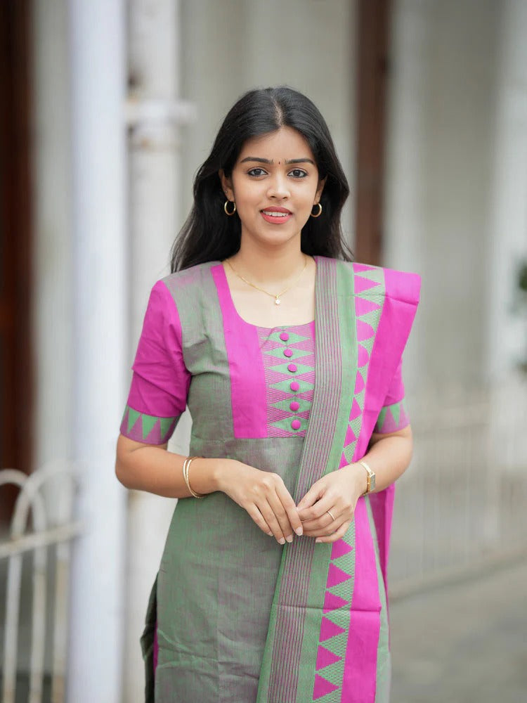Elegant Grey & Pink Kurta Set for Women Premium Ethnic Wear
