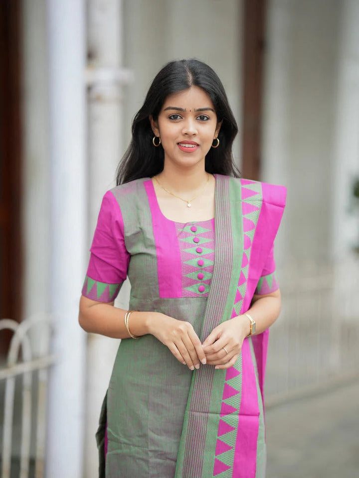 Elegant Grey & Pink Kurta Set for Women Premium Ethnic Wear