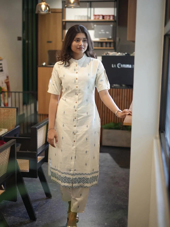 Elegant White Embroidered Kurta Dress for Women Premium Ethnic Wear